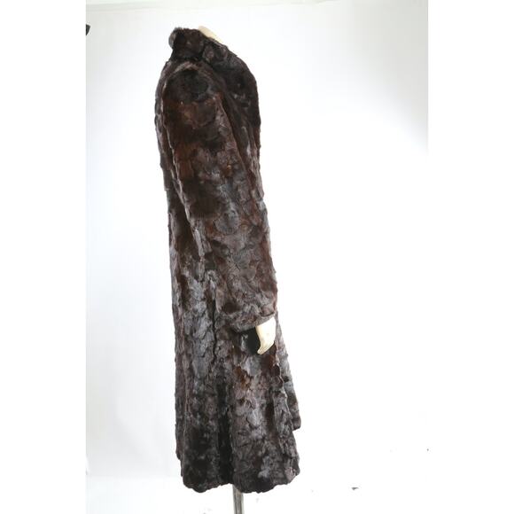 Vintage Genuine Brown Mink Fur Coat Luxury Soft Midi Classic Timeless Size S - Picture 9 of 16